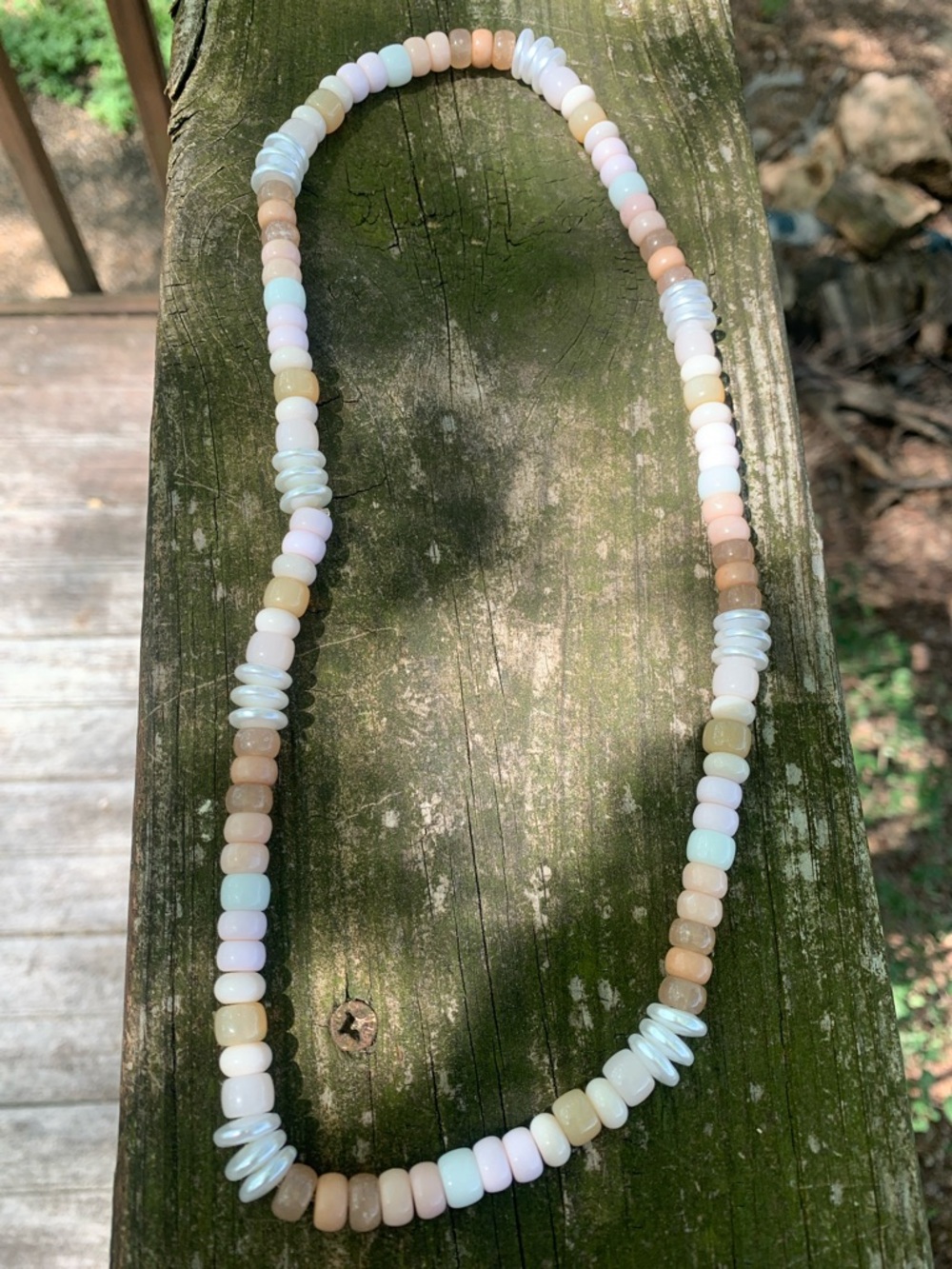 NWOT- Pastel Beaded Necklace - Neutral Pink & Cream